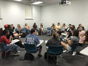 classroom arranged in discussion circle