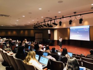 presentation with audience