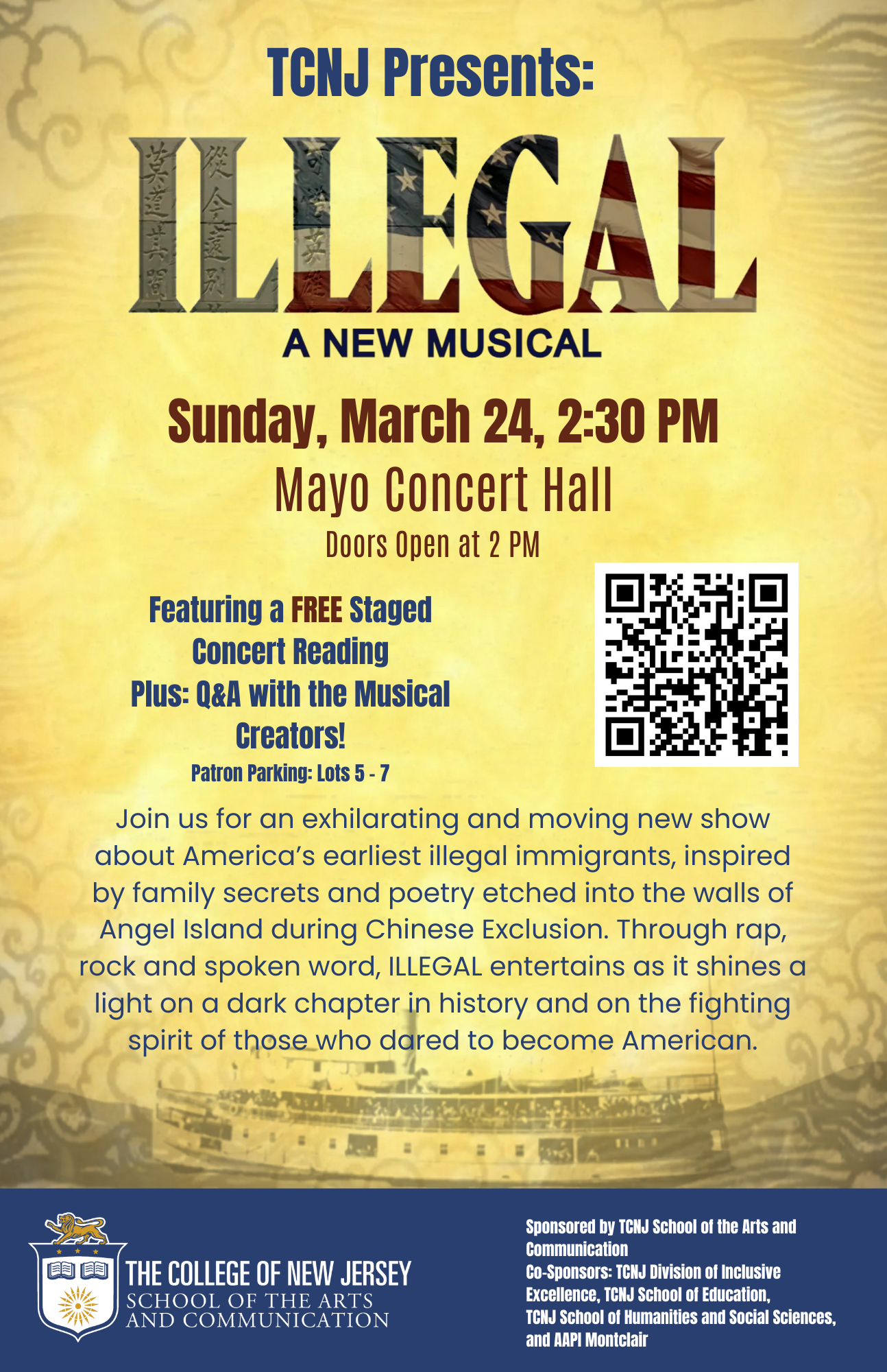 Poster with event details for Illegal The Musical